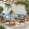Grenada 5 Seater Acacia Wood Sectional Sofa Set