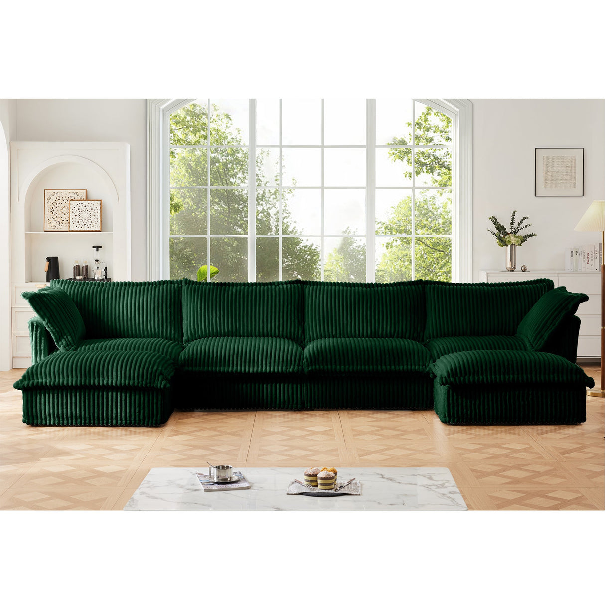 Slipcovered U Shape Sectional Sofa