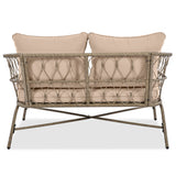 4 Piece Bohemian Wicker Chat Set With Acacia Wood Table