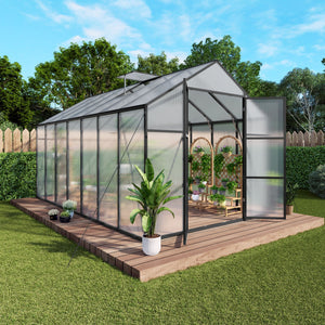 Windproof All Season Garden Shelter Greenhouse with Reinforced Frame - Black