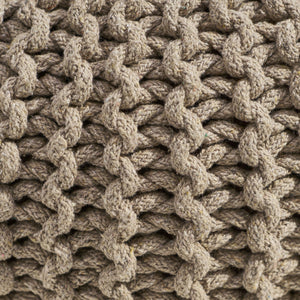 Moro - Knitted Round Pouf With Pumpkin Shape