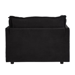 Modern Armchair Sofa 47" Cozy Upholstered Sofa Chair with Movable Ottoman