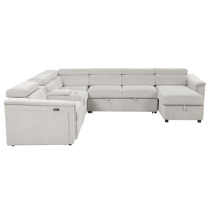 Harvey - Power Recliner Sectional Sleeper - Beige