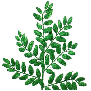 22" Honey Locust Glitter Spray: Holiday Green