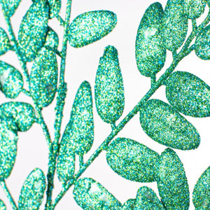 22" Honey Locust Glitter Spray: Peacock Green