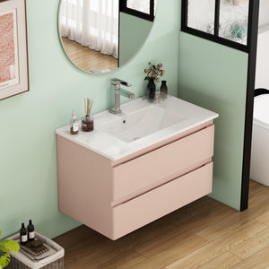 32-Inch Wall-Mounted Bathroom Vanity With Sink Combo