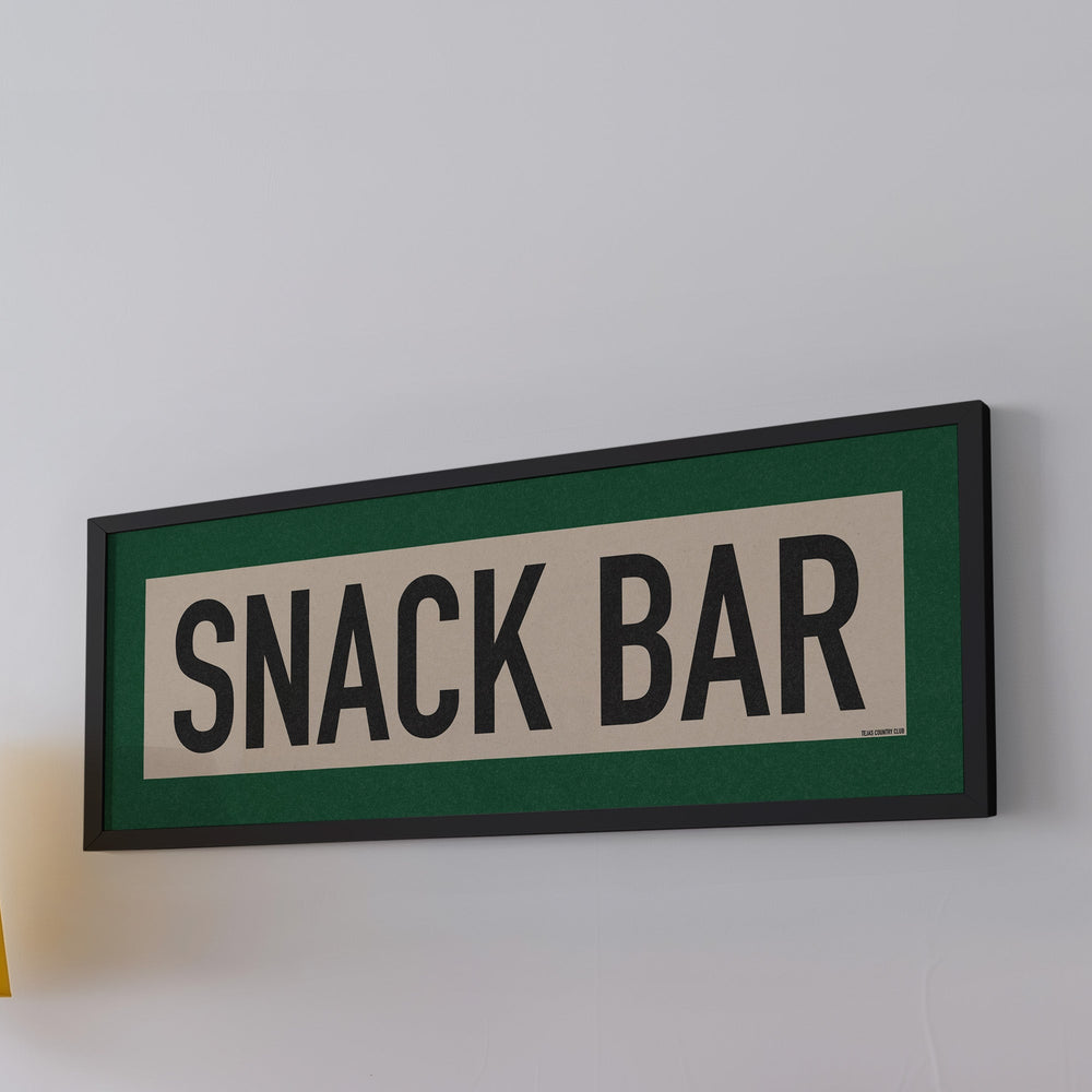 Framed Snack Bar Golf Art Scroll Print