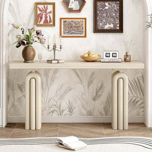 U_STYLE Chic Acacia Veneer Console Table