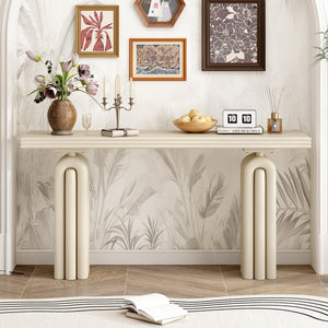 U_STYLE Chic Acacia Veneer Console Table