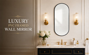 Black PVC Frame Mirror 18X40 Inch
