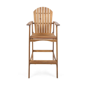 Outdoor Acacia Wood Adirondack Barstools (Set of 2)