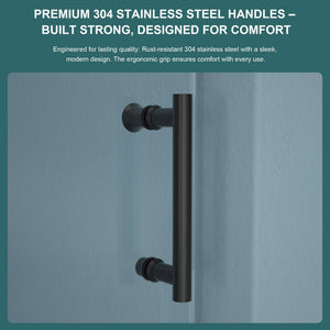 Modern Single Slide Shower Door, Tempered Glass, Stainless Steel Frame