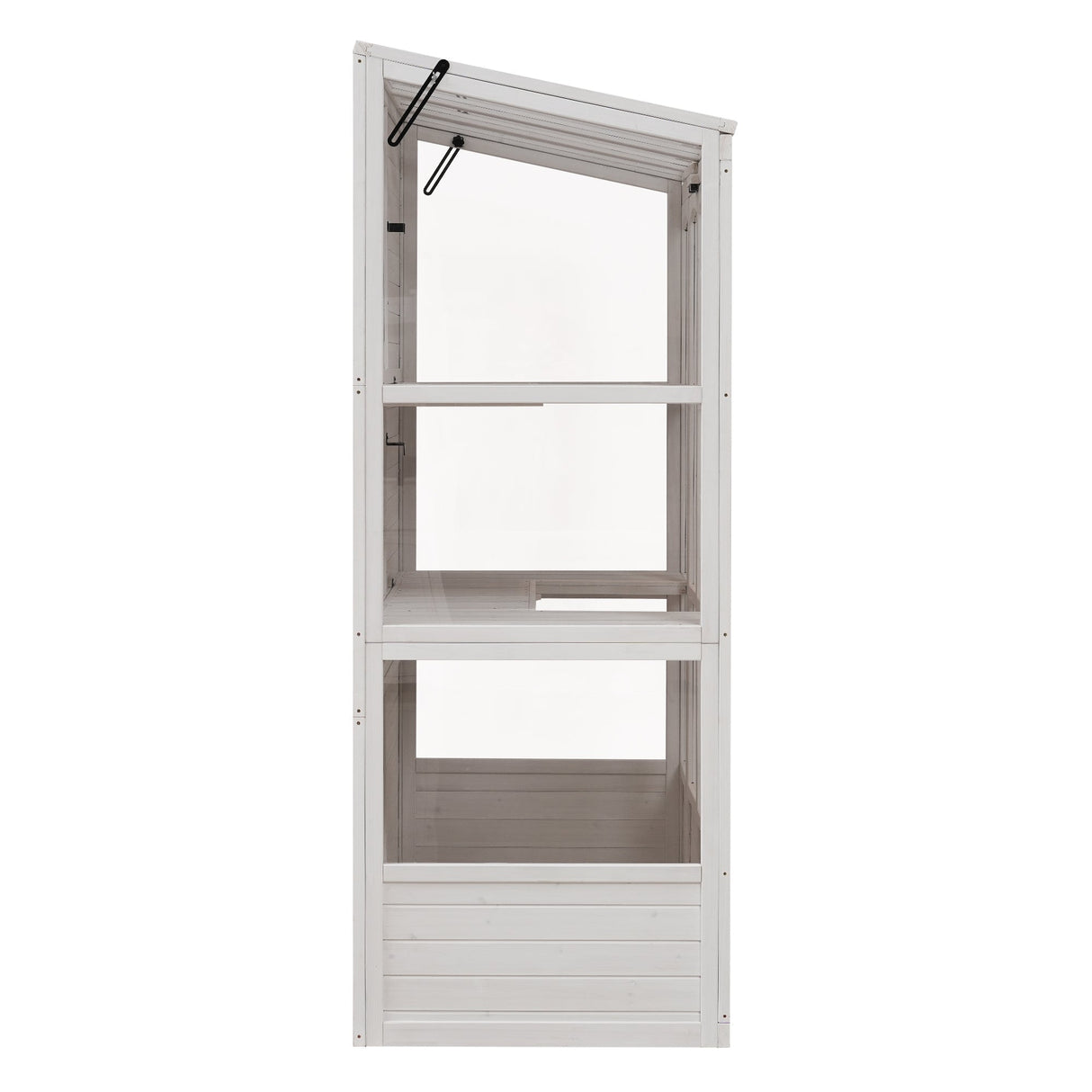 TOPMAX 78-inch Wooden Walk-in Greenhouse with 4 Skylights and Folding Shelves