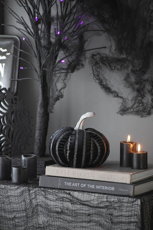 Striped Fabric Pumpkin of Whimsical Elegance