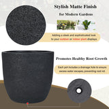 U_Style Lightweight Matte Textured MGO Flower Pot Set of 3