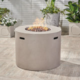 Light Grey Magnesium Oxide 31' Round Fire Pit with 40,000 BTU for Patio Use