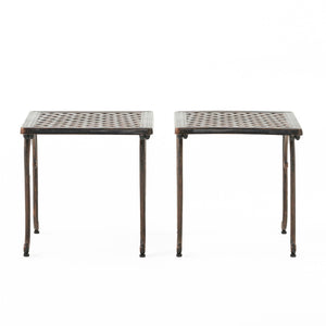 Laughlin Traditional Style Cast End Table Set - Antique Espresso