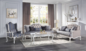 Ciddrenar - Loveseat With 3 Pillows - Fabric & White