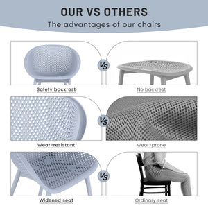 2 Piece Durable Single Chair With Hollow Out Design
