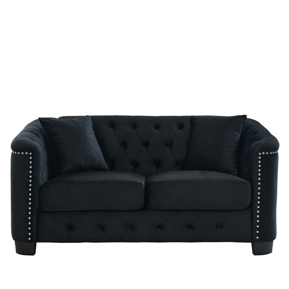Modern Chesterfield Sofa With Tufted Backrest For Living Room