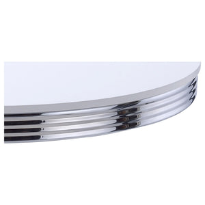 Retro Round 42-inch Wood Top Dining Table White and Chrome