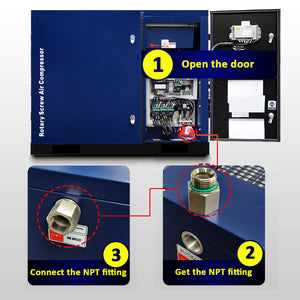 20HP Rotary Screw Air Compressor with 74 CFM Output - Dark Blue