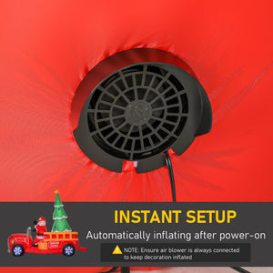Inflatable Santa Truck with Lit Christmas Tree