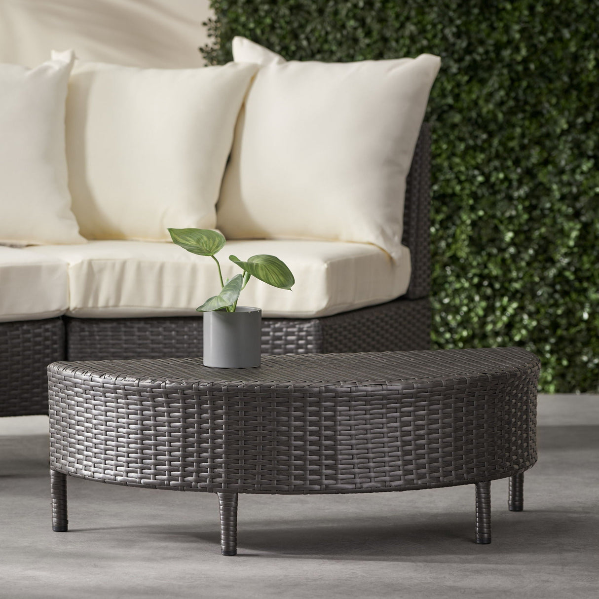 Pt Limon Outdoor Coffee Table Half Round Design