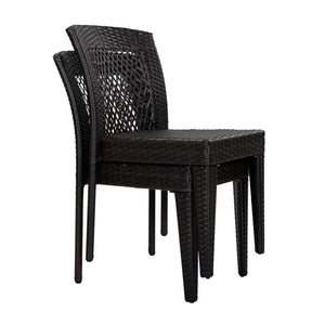 7 Piece Outdoor Dining Set With Table And 6 Chairs - Brown Multi