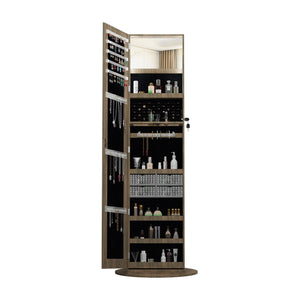 Swivel Jewelry Cabinet With Full Length Mirror