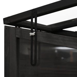 TOPMAX 78-inch Wooden Walk-in Greenhouse with Skylights and Folding Shelves