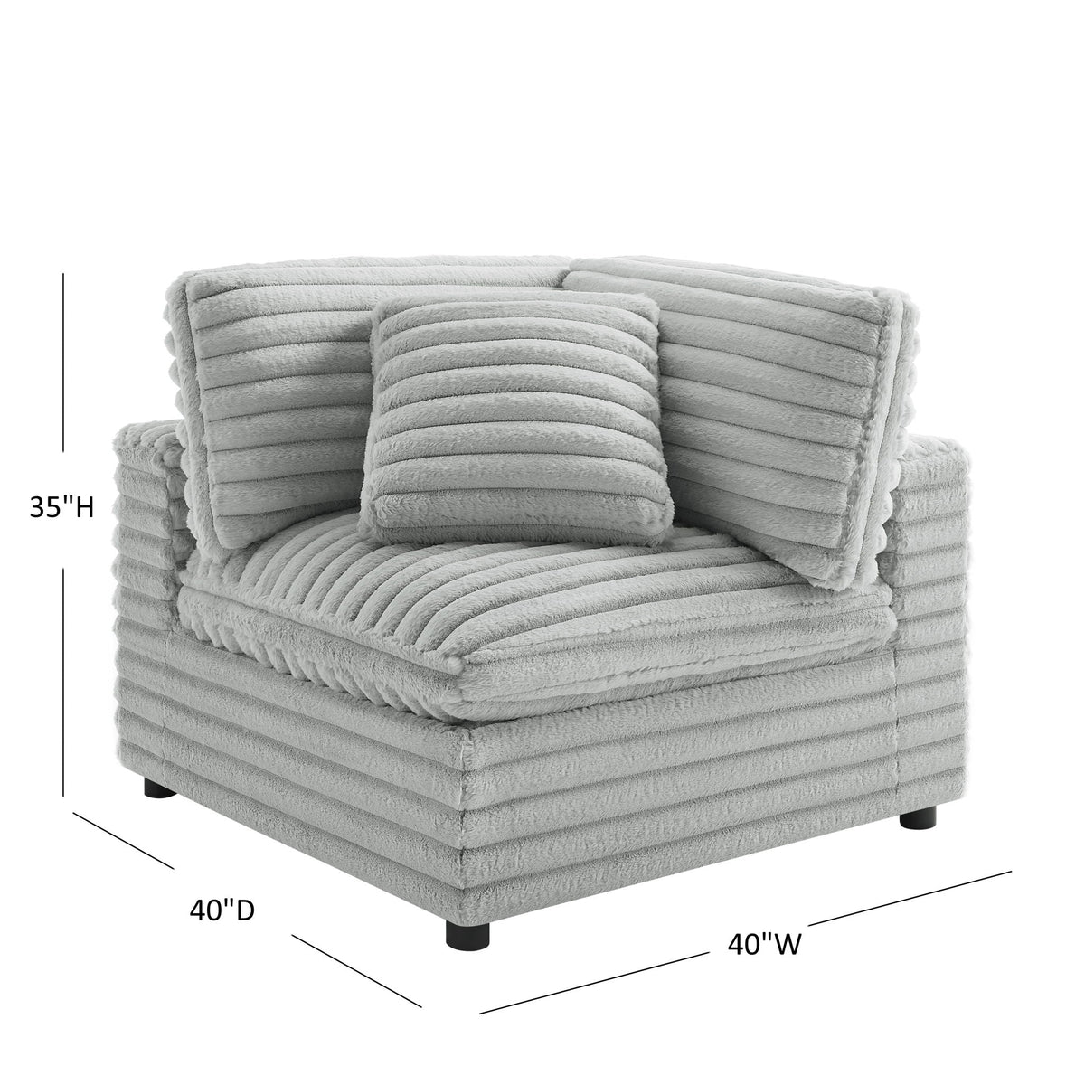 Jenny - Corner Accent Chair - Gray
