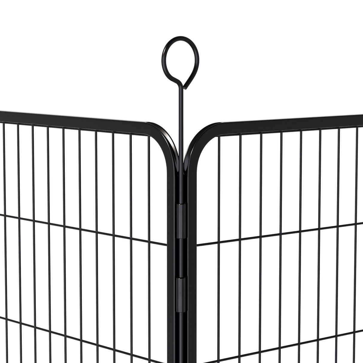 Dog Playpen, 16 Panels Pet Exercise Pen Indoor / Outdoor Fence With Anti Skid Base - Black
