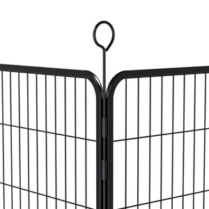 Dog Playpen, 16 Panels Pet Exercise Pen Indoor / Outdoor Fence With Anti Skid Base - Black