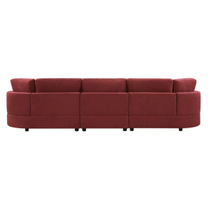 Modern 3 Seater Upholstered Sofa With Curved Design