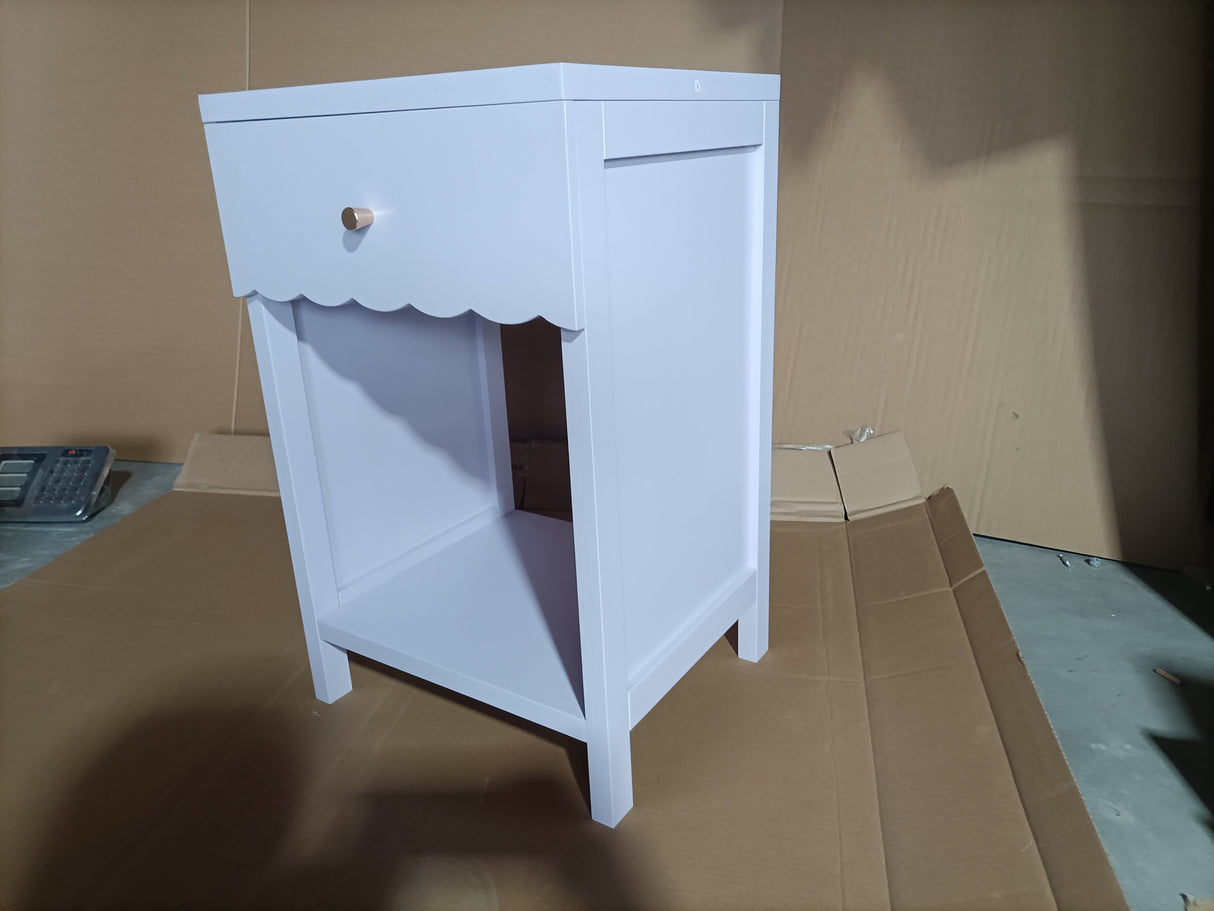 Modern Nightstand with Drawer and Open Shelf