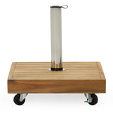 Ralph Square Umbrella Base with Teak Finish and Acacia Wood Construction