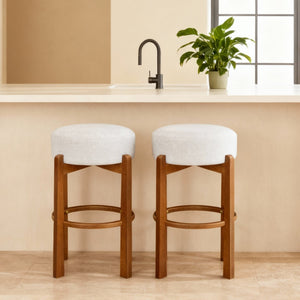 Vera Indoor Wooden Upholstered Barstool