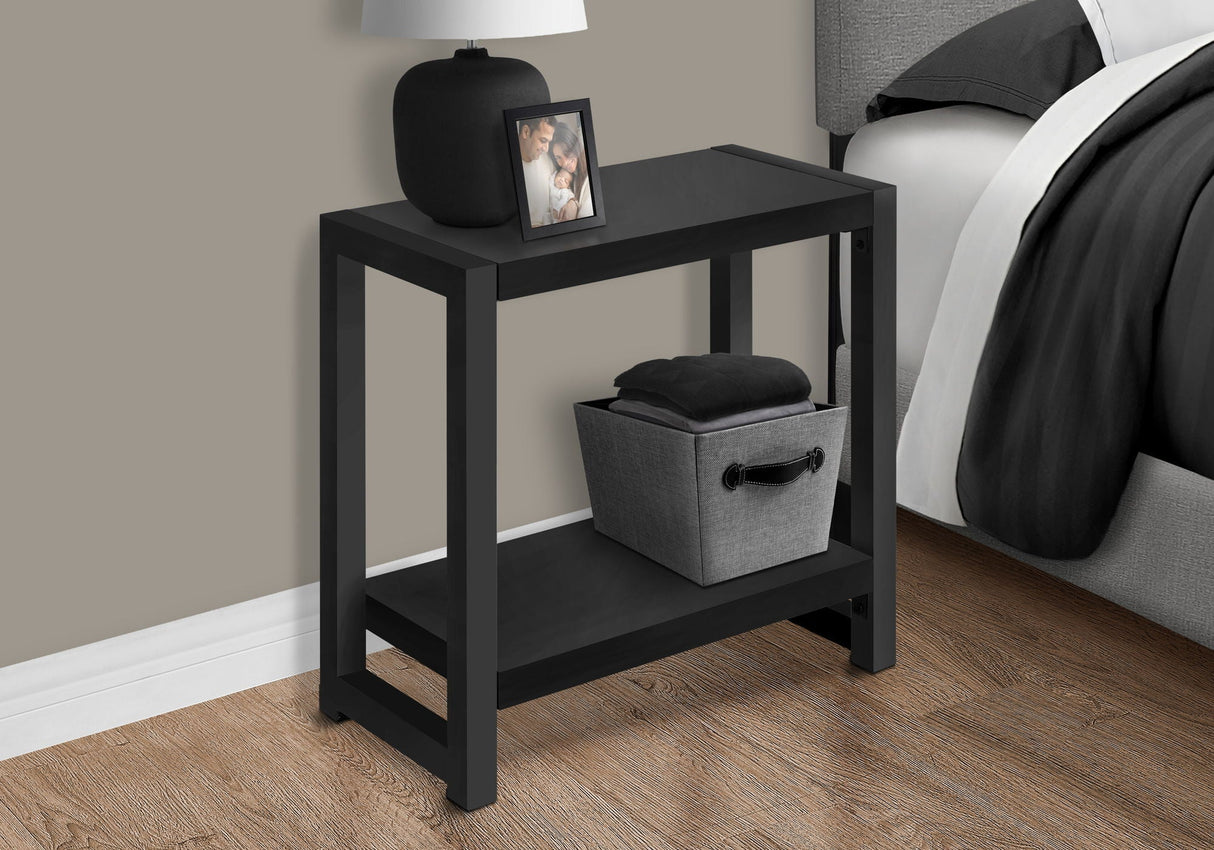 Accent Side Table, Narrow, Small, 2 Tier, Contemporary and Modern