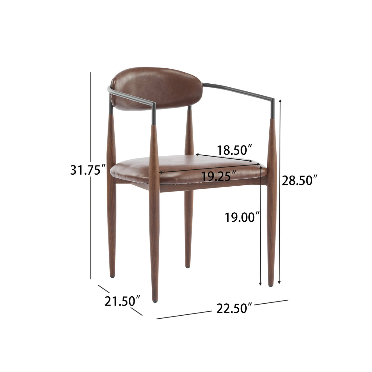 Fielding Mid-Century Modern Dining Chair, Set of 2