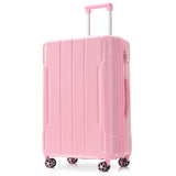 Hardshell Luggage, Lightweight Durable ABS Suitcases with Double Wheels, Expandable 24 Inch Checked Travel Luggage (Pink)