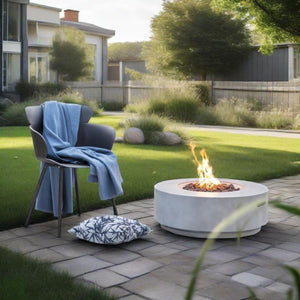 30" Propane Gas Fire Pit Table - Light Gray Concrete