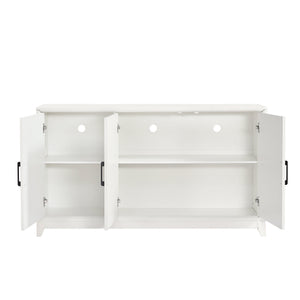 TV Stand for TVs up to 65 Inches, Modern Entertainment Center Media Console Cabinet with 2 Spacious Storage Space, Solid Wood Legs for Living room