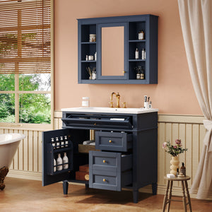 Bathroom Vanity With Top Sink, Storage Cabinet With Mirror