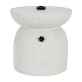 Odelia MGO Outdoor Patio Side Table Umbrella Base with Sand-filling DesignWhite Marble Finish