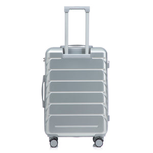 3-Piece ABS Spinner Wheel Luggage Set with Combination Lock - Silver