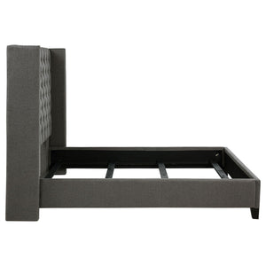 Lendra - Upholstered Wingback Bed With Tufted Headboard