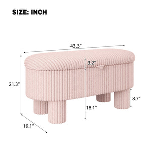 Storage Ottoman Upholstered Bench with Lift-Top Storage for Bedroom