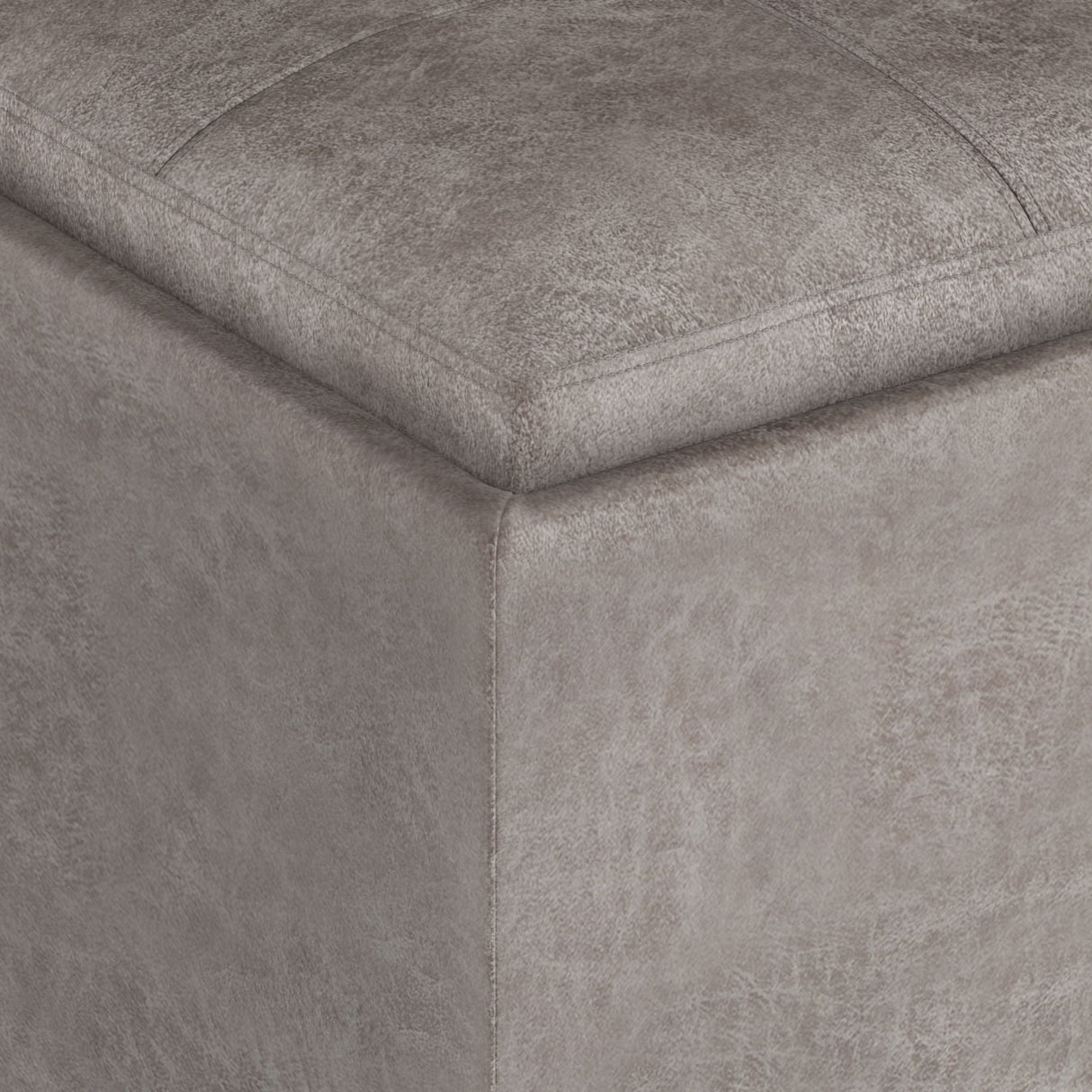 Rockwood - Upholstered Cube Storage Ottoman With Tray