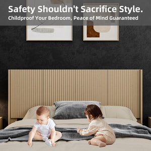 Modern Wide Wall Mounted Fluted Panel Headboard